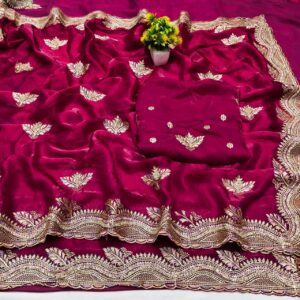 SATIN CHIFFON SAREE