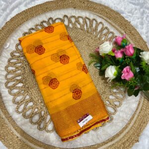 FOIL SAREE WITH RED PRINT
