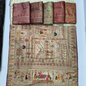 Kalamkari Work Rajwadi Saree